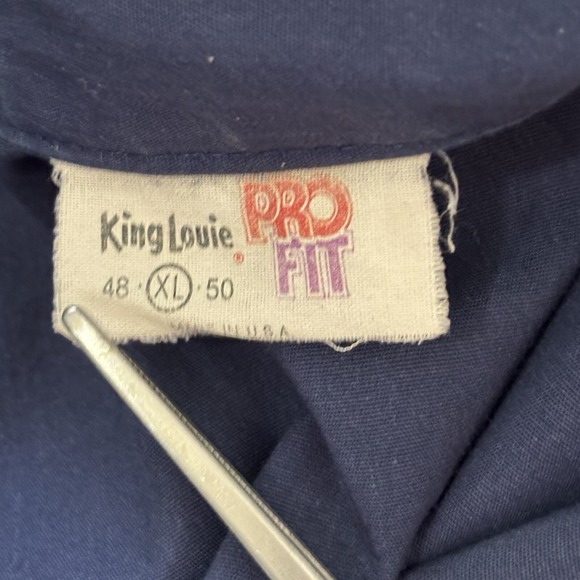 Vintage King Louie Pro Fit Navy‎ Blue Bomber Jacket USA Men's XL. Unknown Logo. - Picture 7 of 7